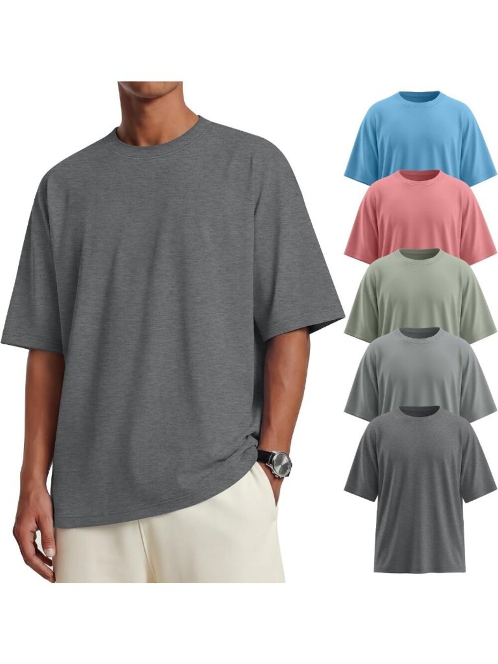 Neer 5 Pack Men's Oversized T Shirts